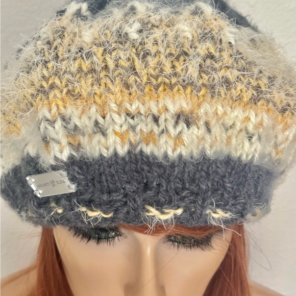 Hand Knits 2 Love Slouch Beanie Hat Adjustable Fit Beads Designer Bead Gift Gray main image 4